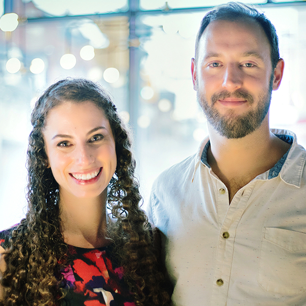 Adrienne Slover and Evan Goldberg smiling