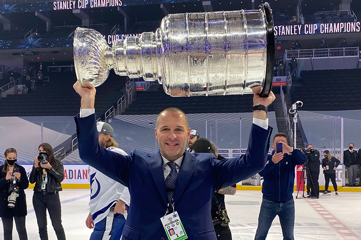 Mathieu Darche with the Stanley Cup