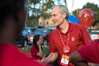 Marc Tessier-Lavigne shaking hands at an event