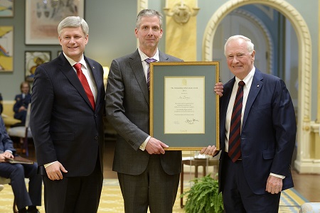 Stephen Harper, Ian Burney, and Governor General David Johnston